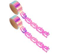 Artibetter 2 Rollos Cinta Adhesiva Decorativa para Halloween Diseño de Calabaza Púrpura, Material Pet, Fácil de Usar y Rasgar a Mano para Manualidades y Decoración
