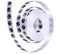 Artibetter 2 Rollos de Cinta de Grosgrain Estampado de Patas de Perro para Manualidades, Material de Poliéster Cómodo y Diseño Único para Decoraciones Temáticas