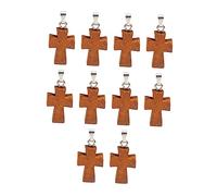 Artibetter 2 Series Cruz Colgante Encantos Vintage Miniatura Collar Colgante Diy Cruz Encantos Collar Cruz Encantos Amuletos Cruzados Para La Fabricación De Joyas De Madera Brown 10 Piezas*2