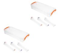 Artibetter 2 Series De Almacenamiento De Lápiz Largo Titular del Organizador De La Pluma Cajas De Almacenamiento Estuche De Almacenamiento Casos Páginas Color 4 Piezas*2