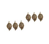 Artibetter 2 Series Llavero Colgantes De Diseño De Escultura Colgantes Clave Retro Antiguos Con Diseño De Hojas Latón 3 Piezas*2