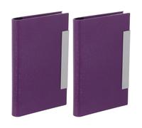 Artibetter 2 tarjeteros magnéticos: estuche delgado de cuero sintético para tarjetas de visita para hombres y mujeres - Cartera de bolsillo para reuniones y regalos corporativos ejecutivos, morado