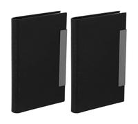 Artibetter 2 tarjeteros magnéticos: estuche delgado de cuero sintético para tarjetas de visita para hombres y mujeres - Cartera de bolsillo para reuniones y regalos corporativos ejecutivos, negro