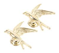 Artibetter 2 tiradores de cajón con forma de pájaro para armarios, tiradores de metal dorado para muebles de cocina