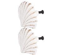 Artibetter 2 Unidades Tirador Blanco de Hierro Marina de Fundido Cajón de Concha Forma Marítima para Muebles de Cocina y Decoración Hogar