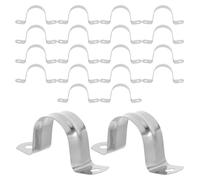Artibetter 20 abrazaderas de acero inoxidable para conductos: clips de fijación para soportes de tuberías en U de 2 orificios, sujetadores de manguera de alta resistencia para cables y componentes