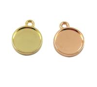 Artibetter 20 Bandejas Redondas Doradas de Cobre de 18mm Bisel para Colgantes, Ideales para Hacer Joyas DIY y Manualidades Fotos