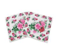 Artibetter 20 Servilletas de Papel Estampado Floral Rosa para Cumpleaños y Shower, Diseño Único de Flores, Tamaño 33x33 Cm, Material Papel