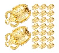 ARTIBETTER 25 Colgantes Mini de Escarabajo Egipcio de Metal Dorado para Pulseras Dijes de Collar Vintage Incrustación de Cristal Adornos para Joyería DIY y Llaveros Set de 25 Piezas