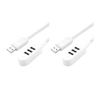 Artibetter 2piezas Hub USB Multi-Port Línea De Extensión Adaptador Compacto y Portátil para Carga Rápida y Transferencia De Datos Compatible Computadoras Portátiles y Accesorios