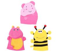 Artibetter 3 Guantes de Baño para Niños Masaje Corporal, de Algodón Compuesto, Seguros y Suaves, Ideales Hora del Baño y Cumpleaños, Pack de 3 Piezas