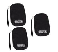 Artibetter 3 Piezas Bolsa De Almacenamiento Inalámbricos Bolsa De Cable De Datos Maletín De Transporte De Electrónica Organizador De Viaje Electronico Artilugio 300d Catiónico Black