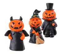 Artibetter 3 Piezas Figuras en Miniatura de Halloween de Resina Textura Suave y Durabilidad, Adornos de Calabaza para Vitrinas y Reuniones Familiares