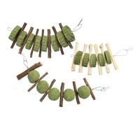 Artibetter 3 Piezas Juguetes para Morder de Hámster Rama de Manzana, Madera | Cuidado Dental, Afila Dientes, Reduce Aburrimiento, Limpia Dientes, para Conejos Domésticos y Hámsteres