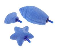 Artibetter 3 Piezas Piedra Difusora de Aire para Peceras Burbujas Pequeñas | Acuario Decorativo Azul, Conch y Forma Marina, Material Ore Sand, Compatible Bomba y Plantas