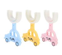 Artibetter 3 Unids U Tipo Niños Cepillo de Dientes Manual Blanqueamiento Cepillo de Dientes Silicona Cepillo Cabeza para Niños
