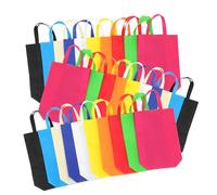 Artibetter 30 Piezas Compra Reutilizables de No Tejida con Asas Plegables y Resistentes Mezcla de Colores Bolsas Portátiles para Frutas Juguetes y Alimentos