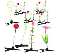 ARTIBETTER 30 Pinzas Pelo Forma de Planta para Niñas, Accesorios Cabello Brotes de Soja, Flores y Frutas en Plástico y Metal, Surtido 30 Piezas, Decoración Escolar y Diaria