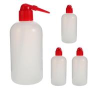 Artibetter 4 Botellas de Recarga con Boquilla roja para lámpara de Aceite, | Botella dispensadora de líquidos, botella de plástico compacta para recargar linternas de camping, con marcas de medición