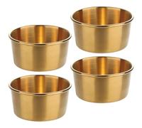 Artibetter 4 Cuencos de Acero Inoxidable Dorados para Salsa de 60ml Diseño Resistente y Artesanía Fina, Ideales para Restaurantes y Reuniones de Cocina