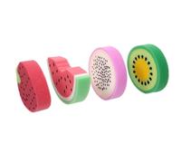 Artibetter 4 Esponjas de Baño Infantiles Forma de Fruta Esponjas de Ducha Suaves y Exfoliantes Colores Aleatorios Pitahaya Fresa Sandía Melón Compactas y Espumosas Color Aleatorio