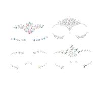 Artibetter 4 Hojas Pegatinas Faciales Gemas de Imitación Reutilizables de Acrílico para Rostro, Adhesivas y Llamativas, Ideales para Días Obsequios y Festivales de Música