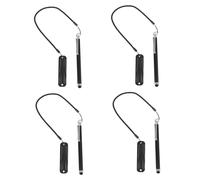 ARTIBETTER 4 Lápices Táctiles con Cadena para Portátil Tableta De Alta Sensibilidad Capacitivos De Plástico Negro