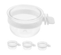 ARTIBETTER 4 Piezas Organizador de Comida para Loros Comedero Resistente de Plástico Transparente Tazas Colgantes para Jaulas de Pájaros Diseño Desmontable y Gran Capacidad para Reutilizable