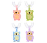 Artibetter 4 Unids U Tipo Niños Cepillo de Dientes Manual Blanqueamiento Cepillo de Dientes Silicona Cepillo Cabeza para Niños