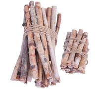 Artibetter 40 Piezas de Troncos Decorativos de Madera Natural para Decoración Navideña y Chimenea, Ramas de Abedul Marrón Cuerda para Manualidades