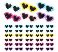 Artibetter 40 Piezas Dijes de Resina en Forma de Mini Gafas de Sol Corazón Multicolor para Accesorios Diy, Decoración Creativa para Carcasas de Teléfonos y Productos de Boda Color Aleatorio