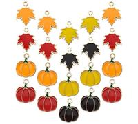 Artibetter 40 Piezas Dijes Diseño Simple y Delicado Colgantes y Hoja de Arce de Calabaza de Aleación de Zinc para Hacer Joyas Resistentes al Desvanecimiento, Ideales para Manualidades de