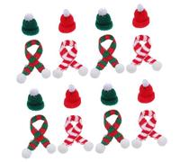 Artibetter 48 Piezas Mini Knit Hat and Scarf Set para Decoración de Botellas de Vino y Adornos Navideños DIY con Lana de Punto Sombreros y Bufandas Pequeñas para Manualidades Festivas