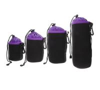 Artibetter 4piezas Bolsa para Lentes de Cámara Funda Protectora Cordón Bolsa de Almacenamiento para Guardar Lentes de Cámara Exteriores Hecha de Material de Neopreno