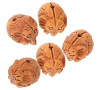 ARTIBETTER 5 Piezas Cuentas Talladas de Hueso de Melocotón Diseño de Elefante para Pulsera Diy, Artesanía Intrincada y Colección de Joyería Única