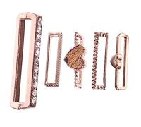 Artibetter 5 Piezas de Dijes para Correa de Reloj Anillos Decorativos de Metal con Estampado de Leopardo Y Corazón de Oro Rosa para Accesorios de Correa de Reloj