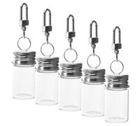 Artibetter 5 Piezas Llavero Botella de Vidrio Pequeña 7ml DIY para Mensajes
