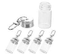 Artibetter 5 Piezas Llavero Mini Botellas de Vidrio de 7ml para Deseos