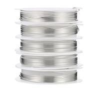 Artibetter 5 Rollos Alambre de Joyería de Cobre, Alambre de Cobre para Hacer Joyas Diy, 1,2m por Rollo, 5 Rollos, Plata, para Manualidades, Hogar y Tienda