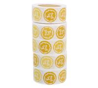 Artibetter 5 Rollos Pegatinas de Agradecimiento, Etiquetas Redondas Adhesivas de Papel Estucado Amarillo, Autoadhesivas, para Sellar Sobres, Paquetes y Cajas, 2,5cm, para Eventos de Negocio