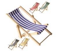 ARTIBETTER 5 Sillas De Playa Plegables En Miniatura: Tumbona Ligera Y Portátil para Casa De Muñecas, Ideal para Decorar Tu Jardín De Hadas.
