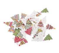 Artibetter 50 Adornos Colgantes Navideños de Madera para Manualidades DIY, Decoración para Árbol de Navidad, Fáciles de Usar Diseño Rústico Vintage Color Aleatorio