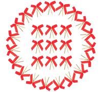 Artibetter 50 Cintas de Lazo Rojo de Poliéster para Manualidades y Regalos de Cumpleaños, Lazos Creativos y Hermosos para Decorar Flores y Pasteles, Paquete de 50 Unidades