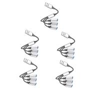 Artibetter 5piezas USB Way Splitter Hub Portable Cable Extensión USB De Macho Hembras Compatible para Carga y Transferencia De Datos Diseño Compacto y Práctico