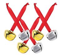 ARTIBETTER 6 Campanas Colgantes para Árbol de Navidad Apertura en Cruz Decoración Navideña Metálica en Dorado y Plateado Adornos DIY Palabra Believe para Fiestas y Puertas