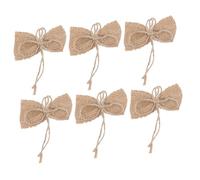 Artibetter 6 Lazos de Arpillera Gruesa 6 CM para Manualidades y Decoración Navideña Colgante en Interiores Adornos Rústicos para Árbol de Navidad Bodas y Fiestas Color Natural Paquete de