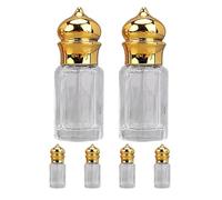 Artibetter 6 Piezas Botella de Vidrio 6ml Recargable Diseño Roll-on para Aceites Esenciales y Perfume, Frasco Portátil para Uso en Cumpleaños y Navidad