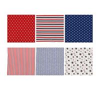 ARTIBETTER 6 Piezas Conjunto Tela de Estrellas y Banderas para Diy Tela de Patriótica para Manualidades y Costura para Decoraciones del Día