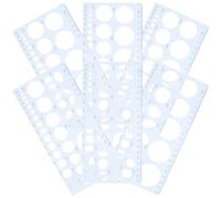 Artibetter 6 Plantillas de Dibujo Geométrico Herramienta Ligera de Plástico Azul para Diseñar de Diferentes Diámetros, Adecuado para Diseño Artístico y Uso Escolar