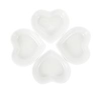 Artibetter 6 Platos Pequeños Estilo Japonés Forma de Corazón de Cerámica para Salsa y Condimentos Color Blanco, Adecuado para Restaurantes y Hoteles Reutilizable